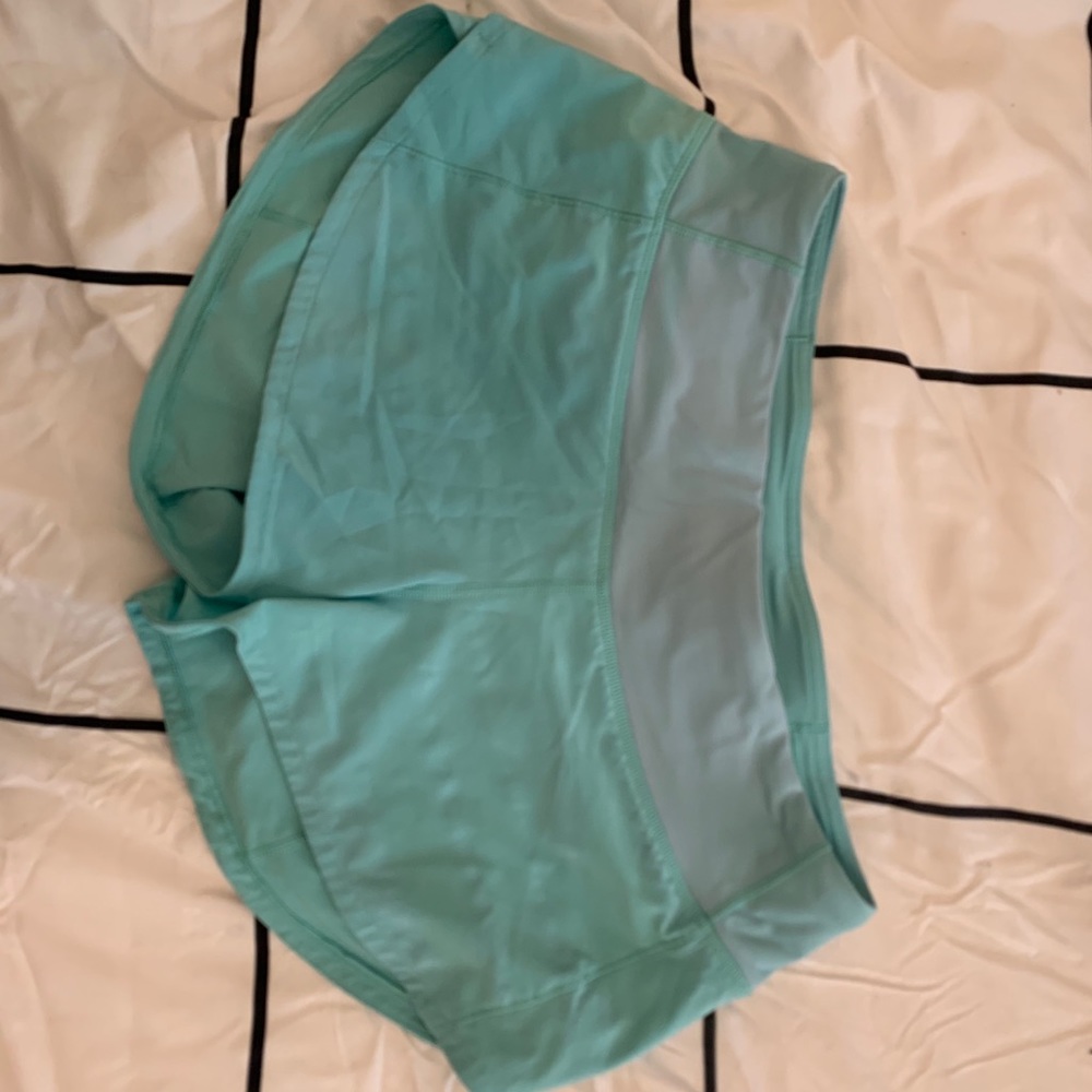 Teal lulu lemon running shorts